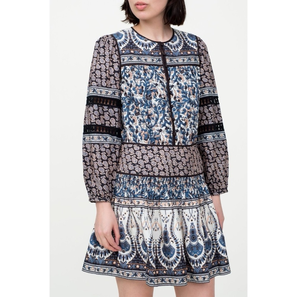 Sea NY • Gemma Long Sleeve Peasant Dress in Blue - Picture 1 of 9